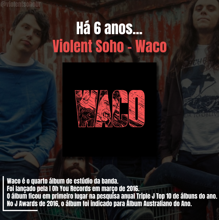 Há 6 anos atrás Violent Soho lançava o álbum WACO.

#violentsoho #rockmusic