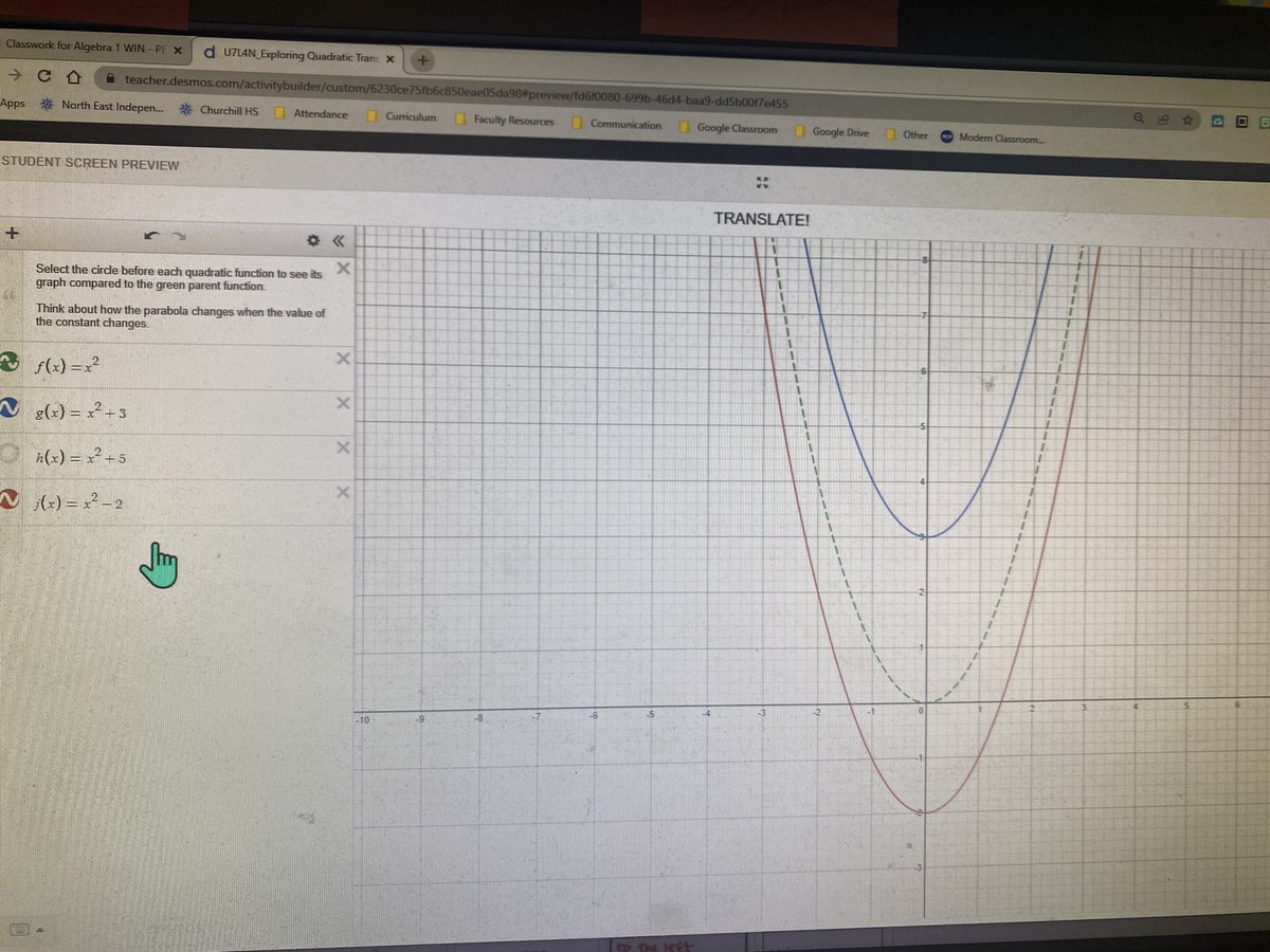 MsPMathClassWC's tweet image. Loved making these lessons come to life! Using @Desmos to create interactive lessons for our Quadratics unit. It gave visuals as well as immediate feedback! @NEISD_MATH @manelymath @AshleyPTaplin @kurt_salisbury @sachurchill #matheducation #edtech #mathonamission