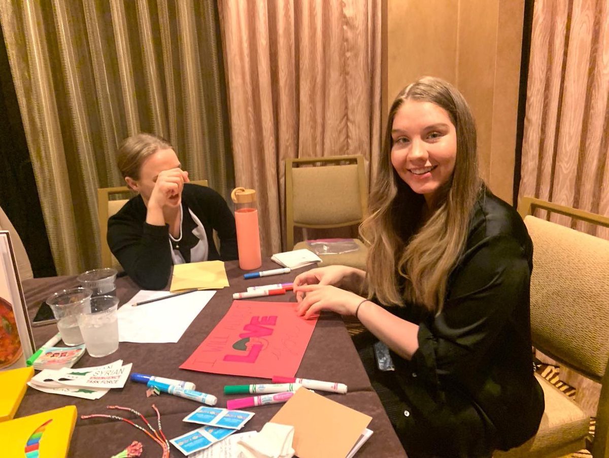 syrianetf's tweet photo. The team writes Letters of Hope and represents SETF at last night’s cultural event for #Syria sponsored by the @ACSyria (ACS) in Washington D.C. The event featured outstanding art including poets, musicians, photographers and artists. #FreedomfortheForgotten https://t.co/8do81Vqiqp