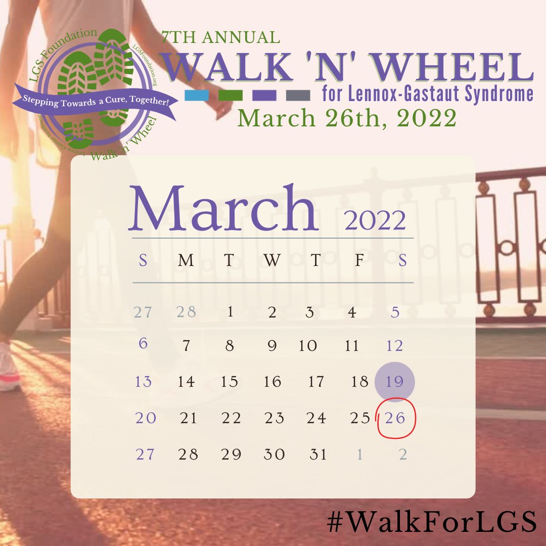 LGS_Foundation's tweet photo. Let the 2022 #WalkForLGS countdown begin!!
Register and join us online Saturday, March 26 (Purple Day) to Step Towards a Cure for LGS, Together!!
https://t.co/TTpyZrCBnv
#LennoxGastautSyndrome #WalkForResearch #PurpleDay https://t.co/de4Bvi1tM8