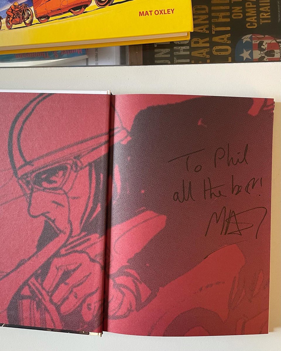 Some fucker scrawled on my new books! Thanks <a href="/matoxley/">Mat Oxley</a> MotoGP weekend and now these. Job done.