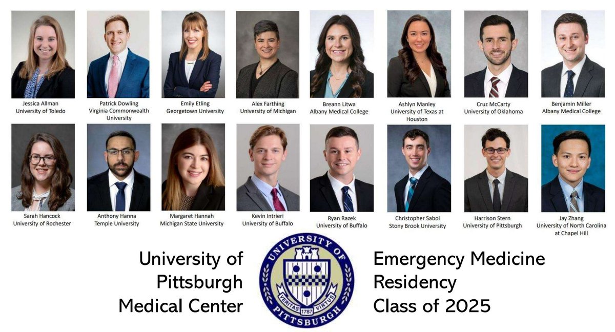 Introducing the Pitt EM Class of 2025!!! Yesterday we matched an incredible class of future EM rockstars. We are so lucky/excited to meet and work with yinz! #OnePittEM #Match2022 #emergencymedicine #Classof2025