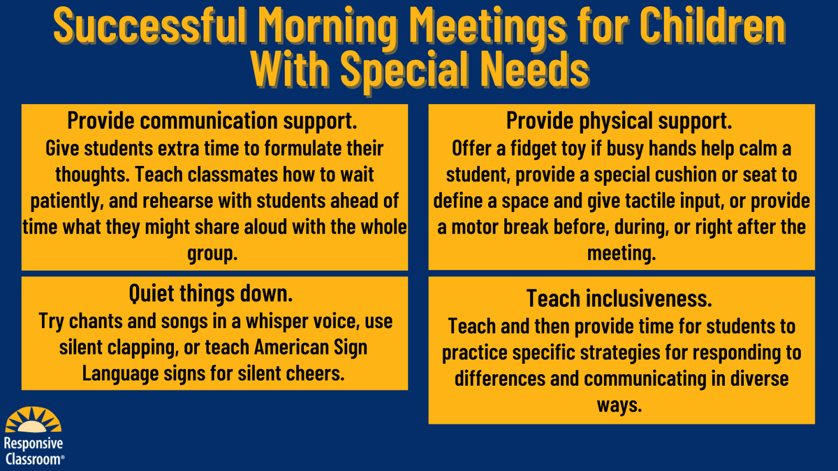 responsiveclass's tweet photo. Activity that includes every student in Morning Meeting takes careful planning and teaching. Here are four helpful tips: https://t.co/77rDjSAZsl