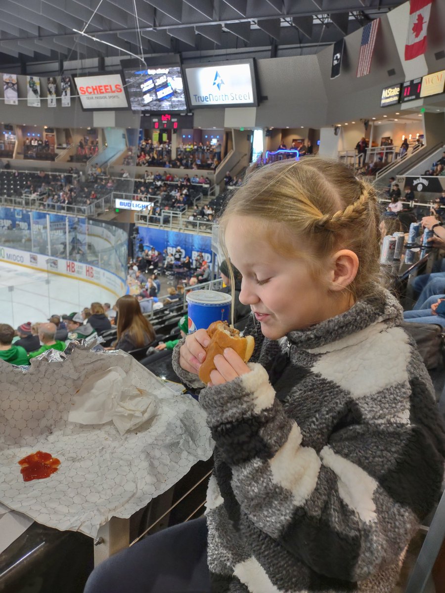 foursticks_nate's tweet photo. Father (father figure) daughter night at Scheels arena in Fargo for Force Hockey! I'm so grateful to have Quinn in my life! 💜💛
#FargoForce https://t.co/ojJpMrIEQx