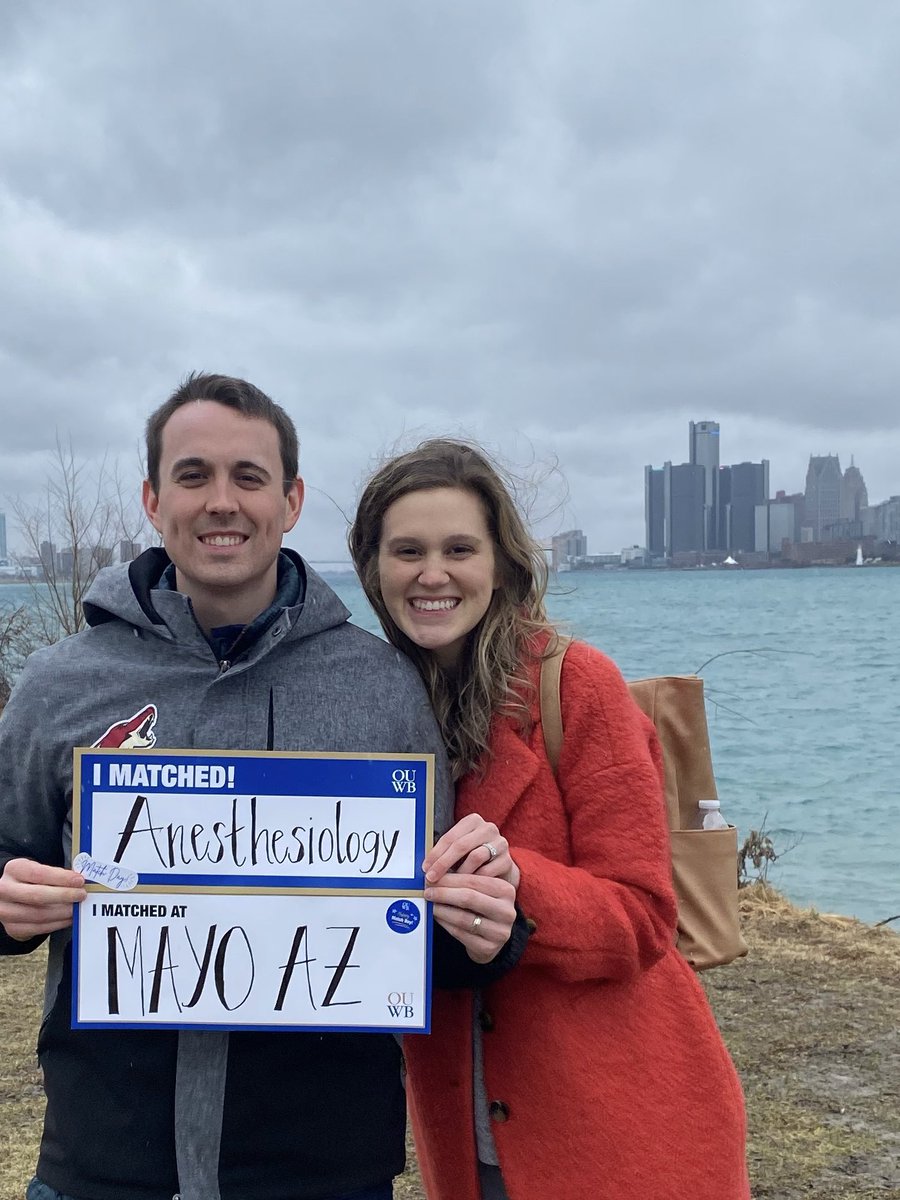 bcaskers's tweet photo. Can’t express how grateful I am to have matched @MayoAnesResAZ!Couldn’t have made it to this point without the support of my friends, family, and most importantly my one and only McKenna Caskey! Here’s to going home and to the next 4 years!! @TheNRMP @Match2022_bot @OUWB https://t.co/EEdvZASNin