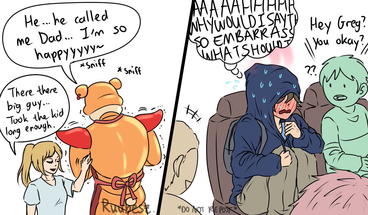 So, in that one ending where after Gregory, Freddy and Vanessa leave the Pizzaria, they are living together as a family.
Freddy is Gregory's dad, you can't change my mind :)
*Freddy aggressively takes out the adoption paper*
#FNAF #fnafsecuritybreach 