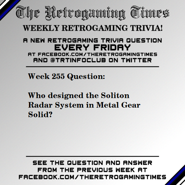 TRTinfoclub's tweet photo. Weekly #Retrogaming #Trivia! Week 255 - https://t.co/fD2BvEjkEz - Submit a trivia question: trt@classicplastic.net - Read the latest issue: https://t.co/jdezGiTAqO #TheRetrogamingTimes #WeeklyRetrogamingTrivia #metalgear #metalgearsolid #mgs https://t.co/Df0mIh9b6u