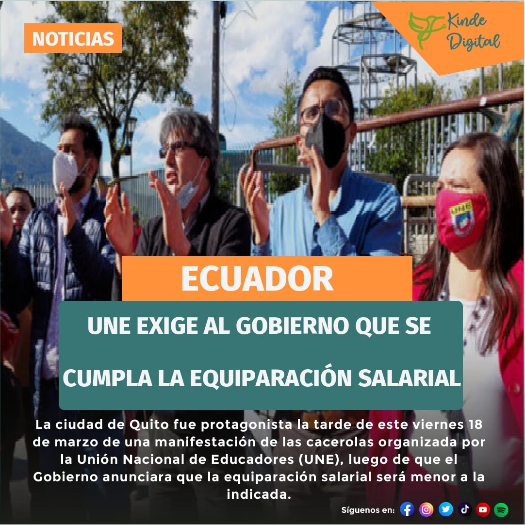 kindedigital's tweet photo. 👉🏻La ciudad de Quito fue protagonista  del pasado viernes 18 de marzo de una manifestación de las cacerolas propuesta por la Unión Nacional de Educadores (UNE), luego de que el Gobierno anunciara que la equiparación salarial será menor a la indicada. #SalarioDocente #LOEI https://t.co/nJVhJlYTPN