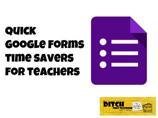 DitchThatTxtbk's tweet photo. Quick Google Forms time savers for teachers

https://t.co/IRvHZjLTfT

 #ditchbook https://t.co/Xn2ybPbCoO