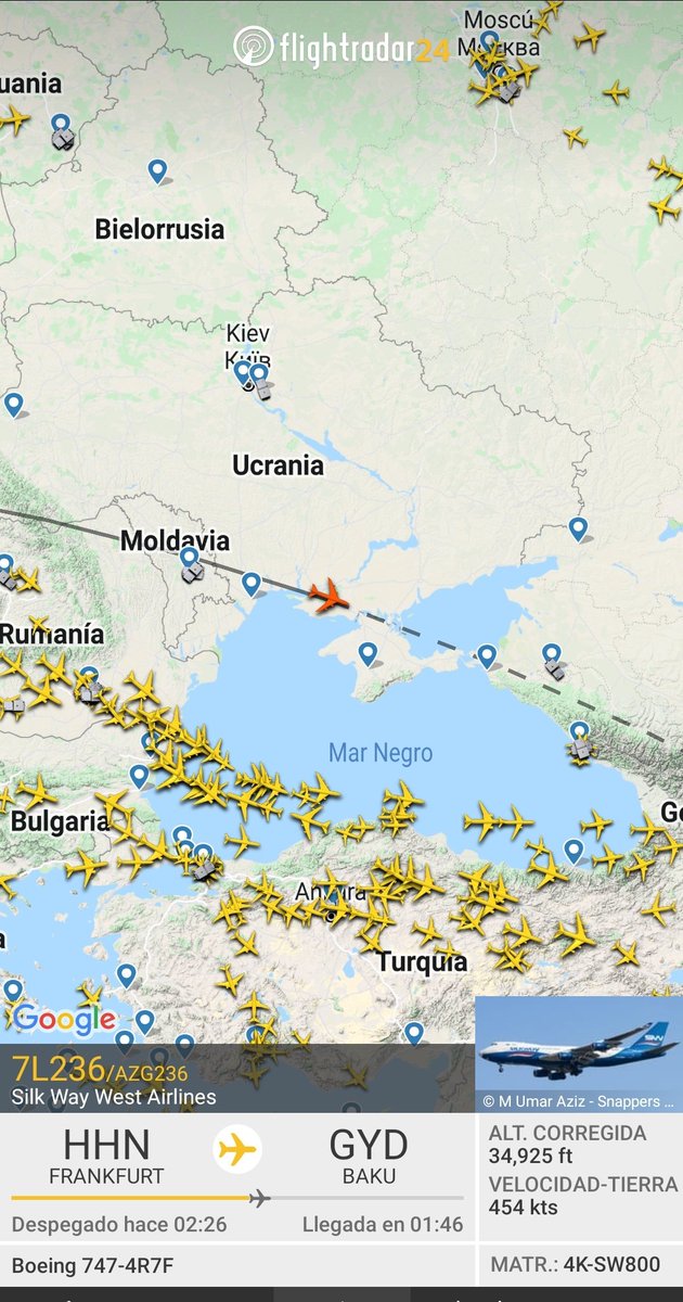 EA1ITS_'s tweet photo. Avión alemán sobrevolando Ucrania, cerca de Crimea. https://t.co/bROUJKkK7B
