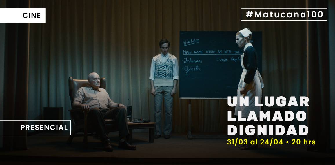 Matucana100's tweet photo. Prepárate para ver la película “Un lugar llamado Dignidad”, dirigida por Matías Rojas, disponible del 31/03, a las 20 hrs, en nuestro Cine #M100, la cual revive algunos crudos momentos protagonizados por Paul Schäfer en Colonia Dignidad. Más info 👉🏻 https://t.co/hOfCWfn8TH https://t.co/Jl2w0Gzjhq