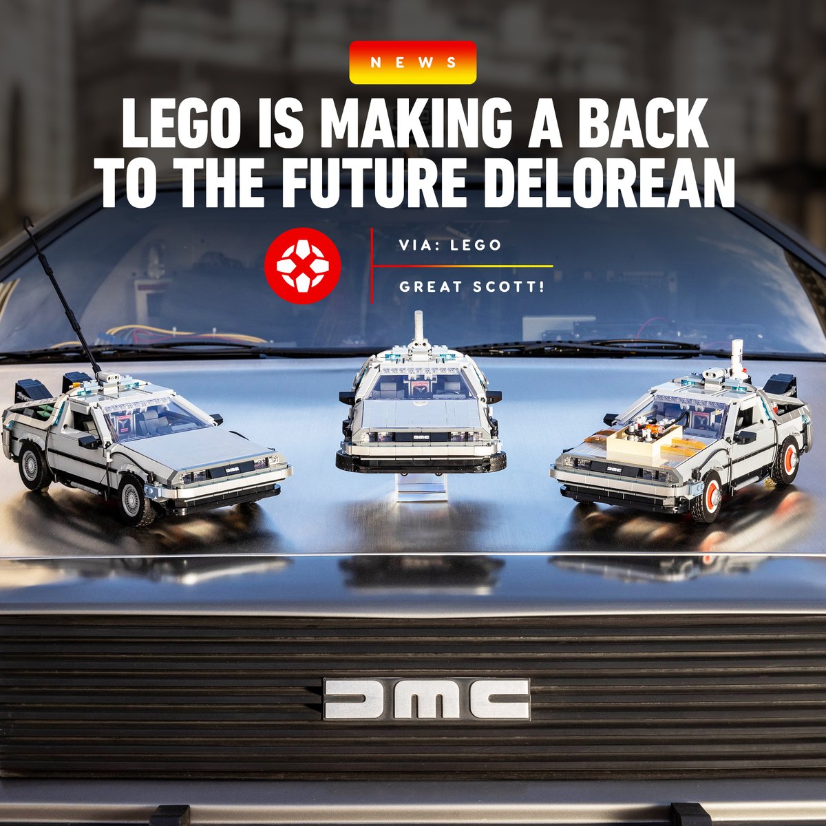 IGN's tweet photo. LEGO has announced that a DeLorean time machine set from Back to the Future is coming on April 1. https://t.co/dePgMUrXSm https://t.co/kAP5HJoRVg