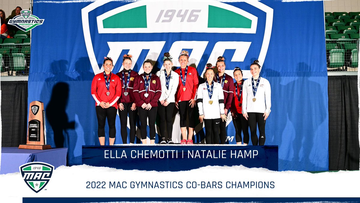 🚨2022 MAC Gymnastics Co-Bars Champions🚨

<a href="/EMUGym/">EMU Gymnastics</a> Ella Chemotti
<a href="/Niugymnastics/">NIU Gymnastics</a> Natalie Hamp

#EMUEagles | #GoHuskies | #MACtion