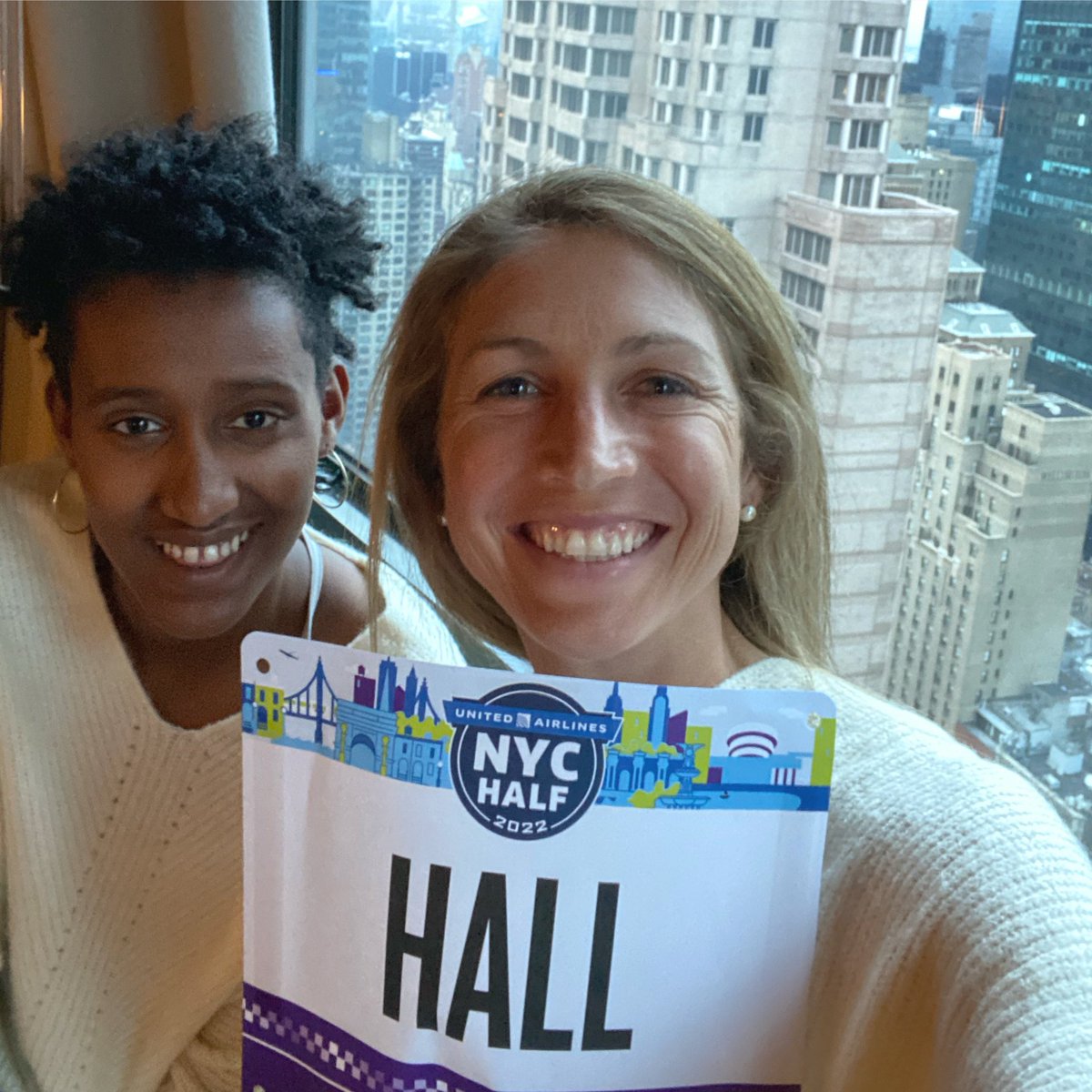 SaraHall3's tweet photo. For the love of racing- my 1st #UnitedNYCHalf tomorrow! 

2 weeks post Tokyo and @nyrr_pro told me it’s all uphill, so mentally preparing myself to have to dig deep! Excited for the challenge and to roll with an amazing group of women out there! 
Thanks @nyrr for having the fam🗽 https://t.co/xd9yfx8Efe