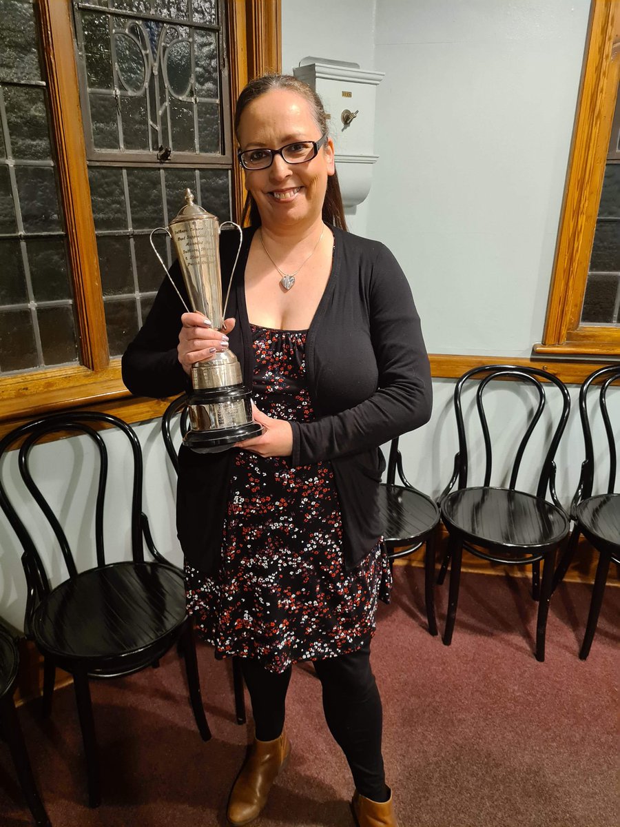sharigledhill's tweet photo. Can’t quite believe this happened! After an eight year acting hiatus, I was tempted back by @Duke1701 and what fun we had! Great results tonight including a trophy for little old me! 😊 #bananadrama #saltburndramafestival #bestsupportingrole https://t.co/EwHZdVGya6