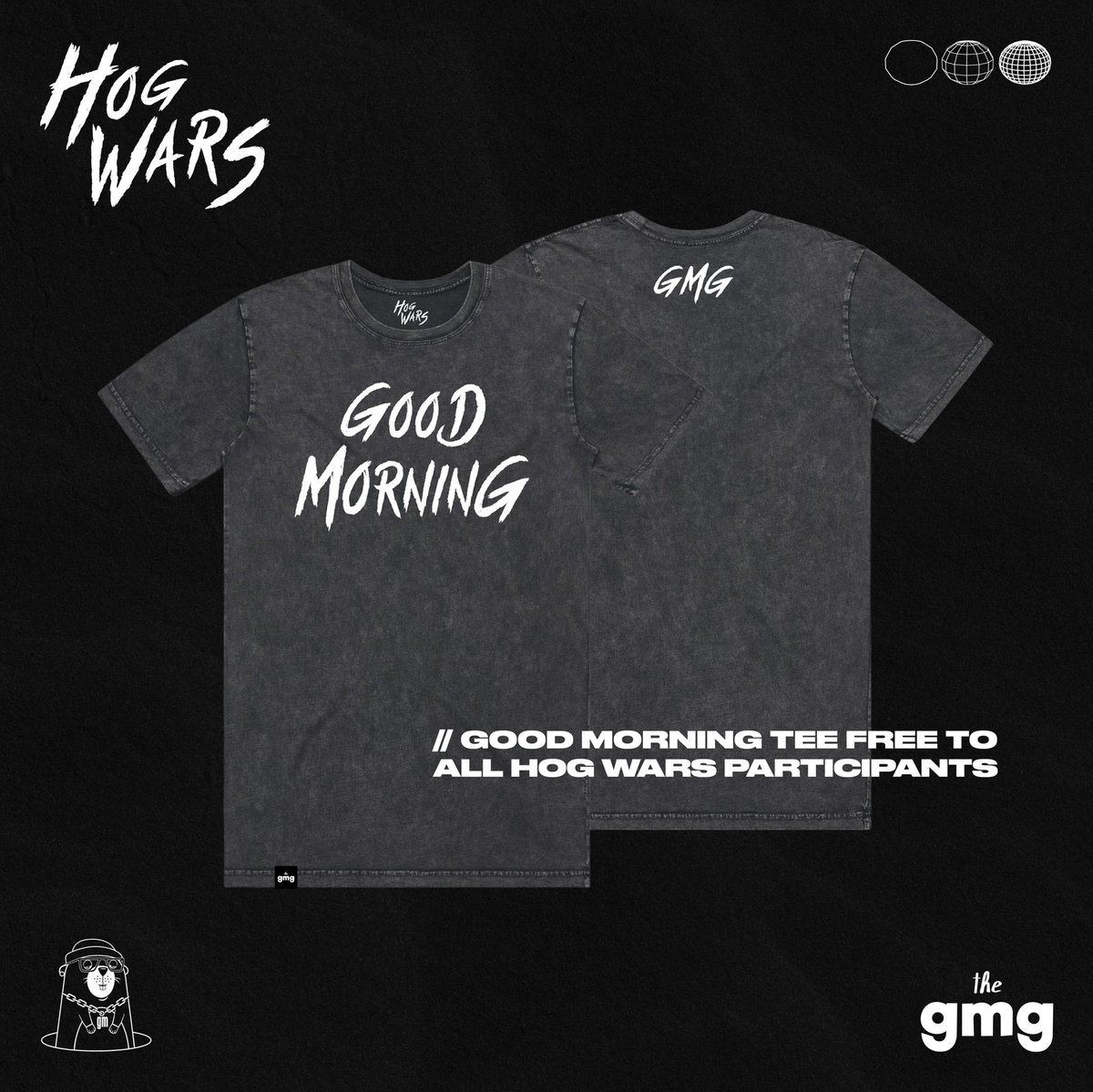 gmGroundhogs's tweet photo. Clan merch 1 of 9. Every member of the GMG community participating in Hog Wars will receive this shirt for FREE. 

Alt color way will be available for purchase https://t.co/wKnb2W5rq8