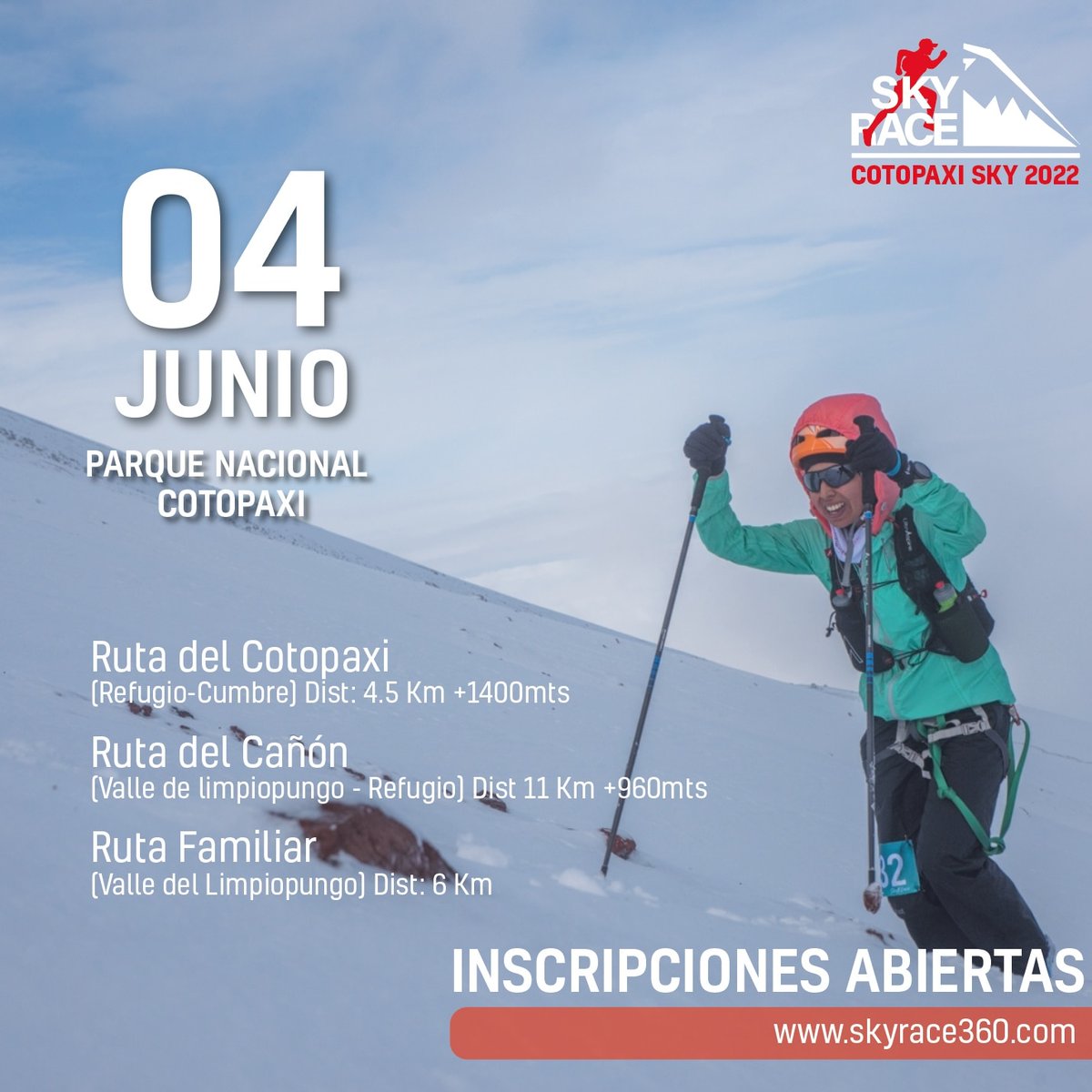 Pon a latir muy fuerte tu corazón y prueba tus propios límites en el evento más emocionante del año. 
Sky race 2da válida te llevará a conocer la capacidad que tiene tu cuerpo para llegar hasta donde quiera tu mente.
Confiamos en tu poder ¿y tú? skyrace360.com