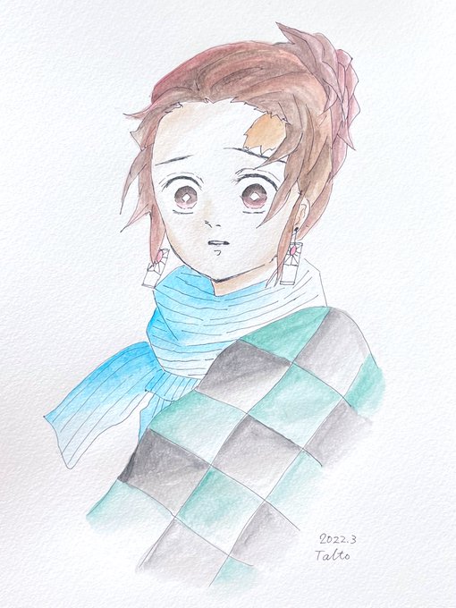 タルト🧁さんがTwitterに投稿した竈門炭治郎(鬼滅の刃)のイラスト。