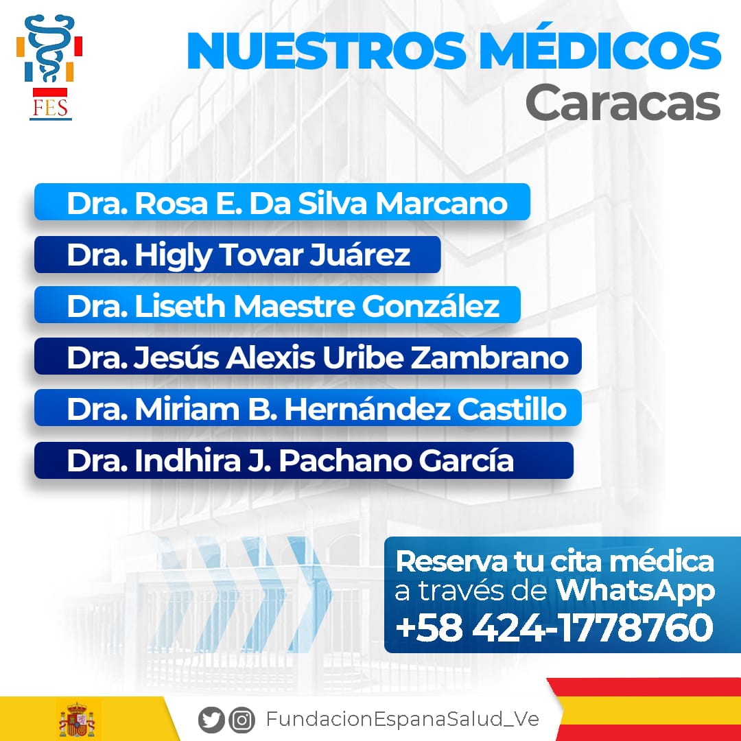 EspanaSalud_ve's tweet photo. Conoce a nuestros médicos en todo el territorio Nacional

Médicos Internistas sede Caracas

Dra. Rosa E. Da Silva Marcano (Insp. Médica)

Dra. Miriam  Hernández

Dra. Higly Tovar Juárez

Dra. Liseth Maestre González

Dr. Jesús Alexis Uribe Zambrano

Dra.Indhira J Pachano García https://t.co/M7tzCrzGcl