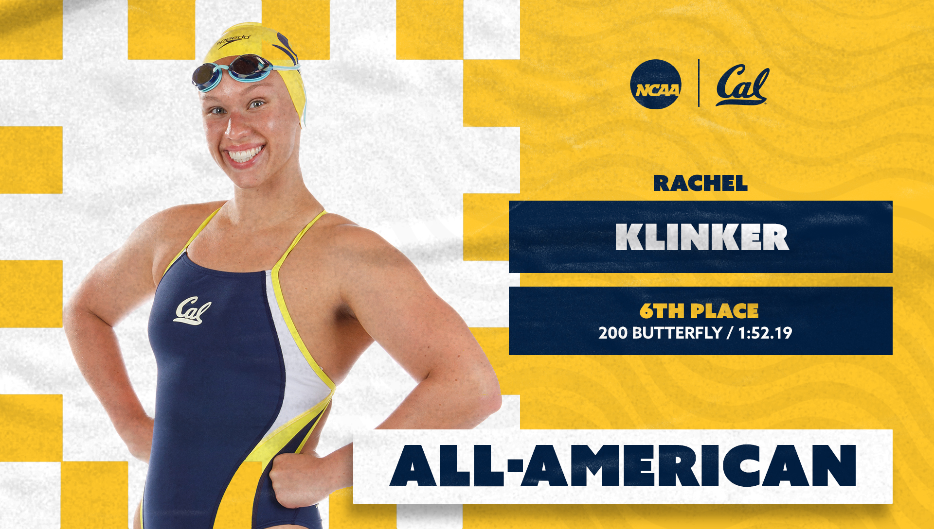 Cal Womens Swim & Dive on X: Rachel Klinker with a big PR in the 200 back  final: She takes 6th place with the 3 time in school history - 1:52.19!  NCAASwimDive 