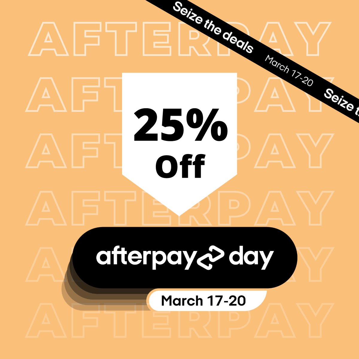 Don’t miss the chance to take 25% OFF on all our products with Afterpay! ⁠
⁠
Only until tomorrow, use the coupon code AFTERPAYDAY when you checkout with Afterpay 🛍⁠