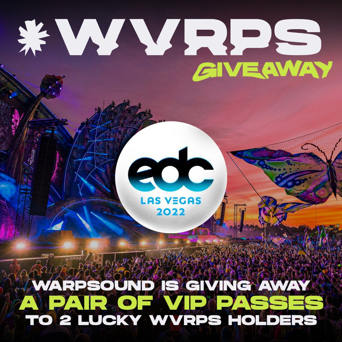 Wanna go to <a href="/EDC_LasVegas/">EDC Las Vegas</a>⁉️ 

We're giving 2 pairs of VIP PASSES to #WVRPS holders⚡️

1⃣Register: premint.xyz/wvrps-edc/
2⃣RT THIS TWEET
3⃣TAG this year's EDC artist ur most excited to see AND the fren you'd bring with you in comments below⬇️

Contest ends in 48 hrs🚀