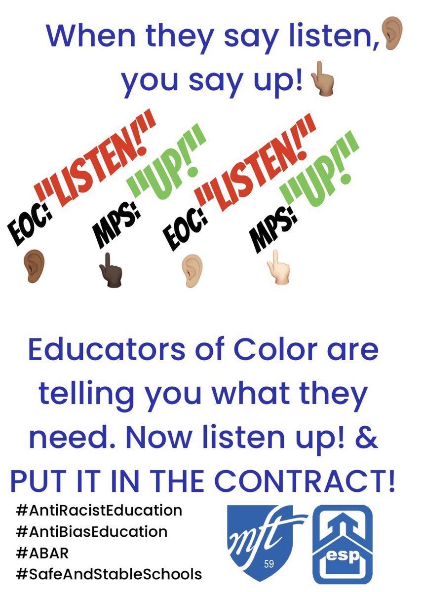 raycraftaj's tweet photo. .@MFT59 is fighting for:

✏️Smaller class sizes

✏️Addressing educator &amp; support staff shortages

✏️Recruiting and retaining teachers of color

✏️Fair compensation for educators &amp; and school staff
#SafeAndStableMPS https://t.co/JrOBj1qvWs