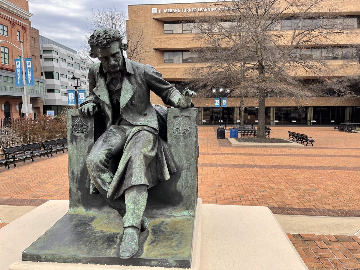 Always admired this statue of Mr. Poe at the University of Baltimore plaza. Looks like he’s about to stand up and make a point. Or perhaps order another drink.
