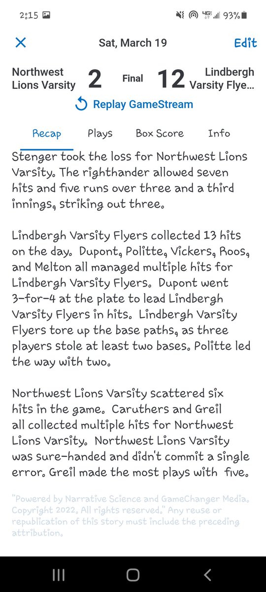 lhsflyersbball's tweet photo. #Flyers bounce back in dominant fashion 12-2 over Northwest. Back in action Monday at home vs. Lafayette. #LetsGo #family #flyersbaseball #1-1 https://t.co/TY0sytIOFo