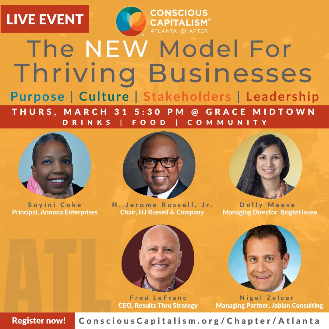 "The New Model for Thriving Businesses Purpose" #Atlanta #Leadership #Culture #ConsciousCapitalism #InPersonEvent
consciouscapitalism.regfox.com/atlanta-ga-the…