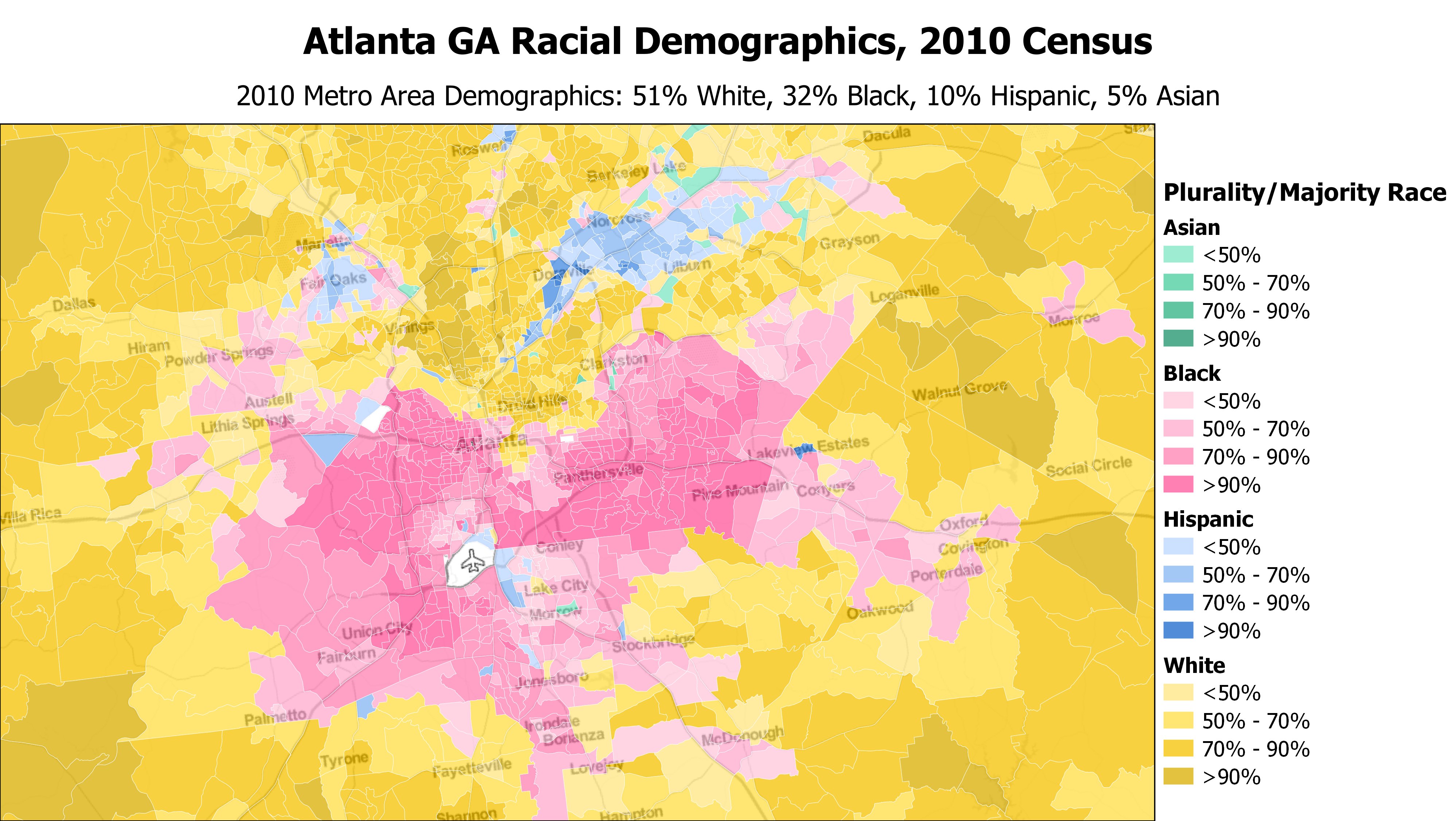 Mill 🤝 on Twitter "Racial Demographics of Atlanta GA by Census Block