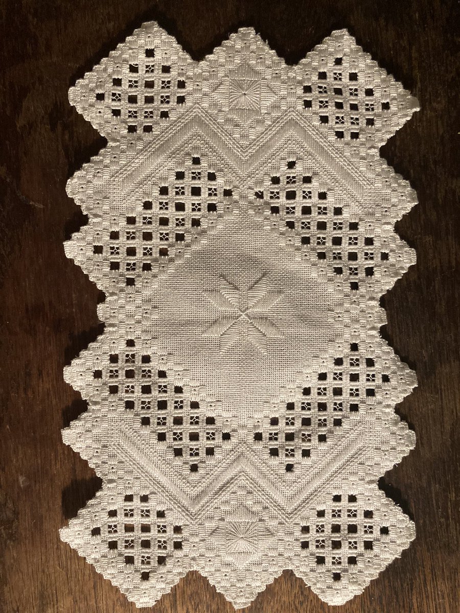Adventures in hardanger. Not proud of the back but happy with the piece overall!!