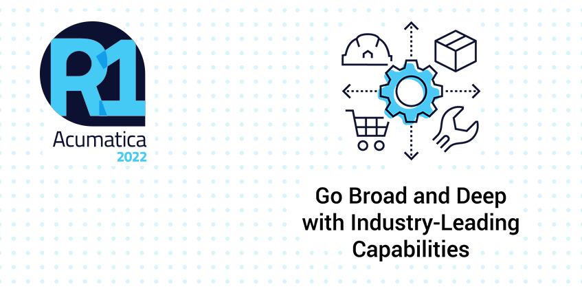 Acumatica's tweet photo. With #Acumatica2022R1, we continue to supply our customers with a wide range of features that will meet them where they are today and scale with them in the future. Here's a look at the updates and enhancements to our industry editions: https://t.co/heXqu3g4FW https://t.co/l6jf7isqf0