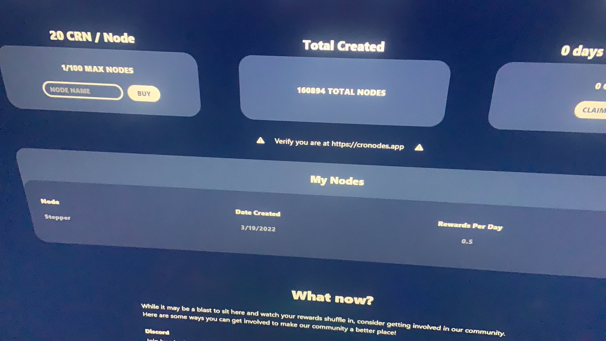 KoLeeOni's tweet photo. You gotta start somewhere...
Thank you @CronodesFinance for getting me back in the game!! 
#NodeLife https://t.co/QbSfFxO4E0