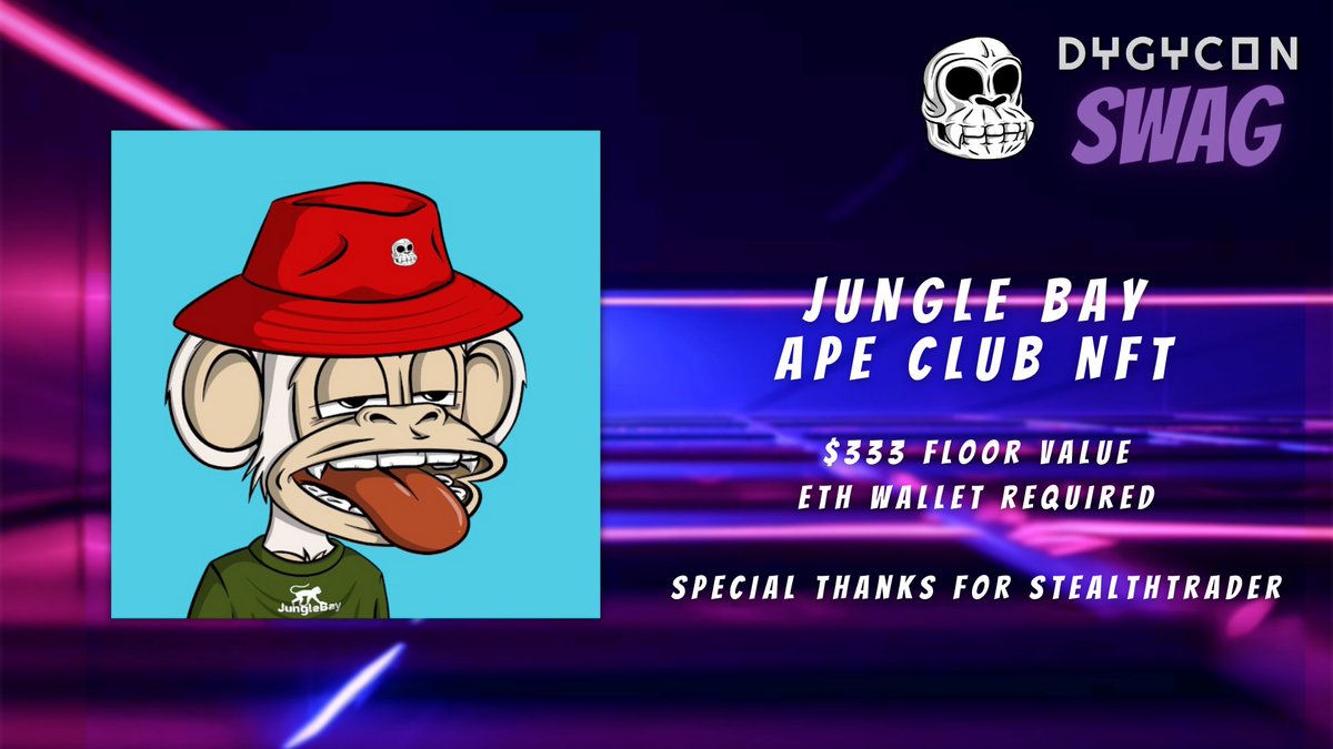 🎁🎉GIVEAWAY TIME 🎉🎁 
We are giving away 1X <a href="/JungleBayAC/">Jungle Bay Artists Collective</a> 

To enter giveaway:
1.  Like/RT this tweet
3. Follow <a href="/JungleBayAC/">Jungle Bay Artists Collective</a> &amp; <a href="/dygycon/">DYGYCON</a> 
3. Tag 3 friends 
4. Join our discord 
discord.gg/FcHAkBGF
Winner chosen tomorrow (3/20) at 6 PM EST. #NFTGiveaway #NFT