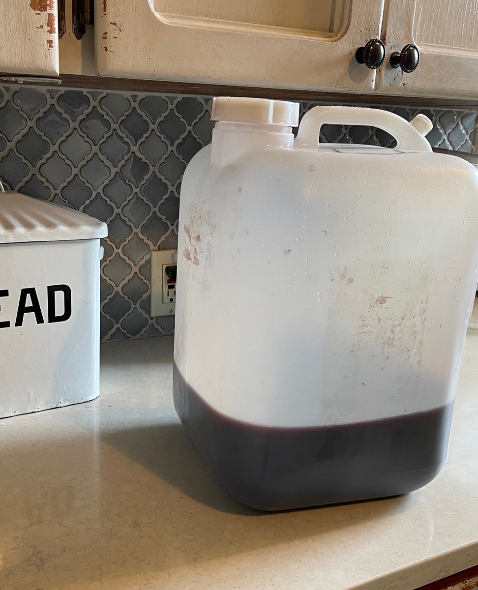 Winemaker Wes is blending wine 🍷 today… the household gets the extra. No complaints here!