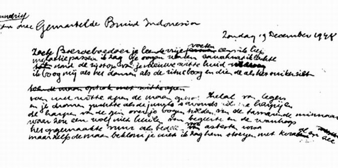 <a href="/EvelineBuchheim/">Eveline Buchheim</a> did something similar today in a public lecture on the war of Independence of Indonesia against The Netherlands in the 1940s.
Buchheim started with a poem from 1948 by Lucebert, which expresses his anger about the Dutch colonial violence
#indielezing2022