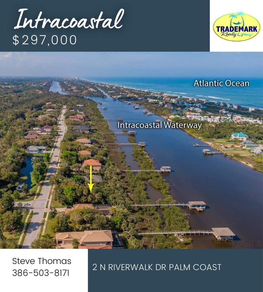 Build your home on the Intracoastal!
Located in the gated community of Palm Coast Plantation
Dock has already been built, just waiting on you to build your boat house! 🚤

Call me today!
Steve Thomas ☎️ 386-503-8171
2 N Riverwalk ▶️ buff.ly/3wlZza7