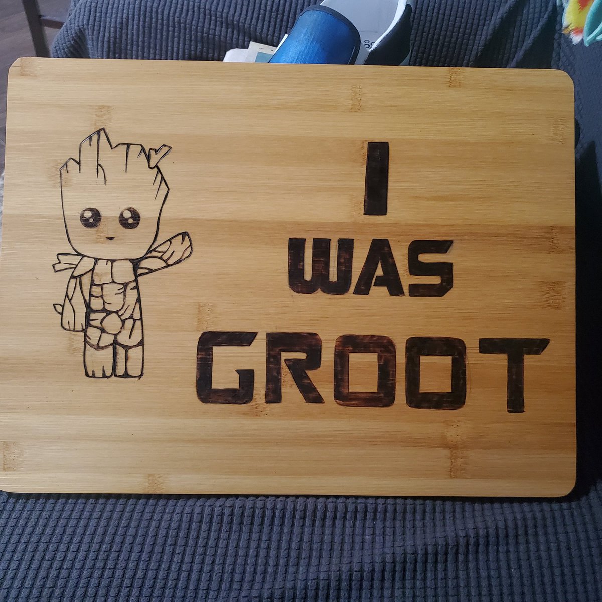 PyroAnalisa's tweet photo. #iamgroot #marvel #cooking #kitchen #woodburning #pyrography https://t.co/7F4SpgBbHR