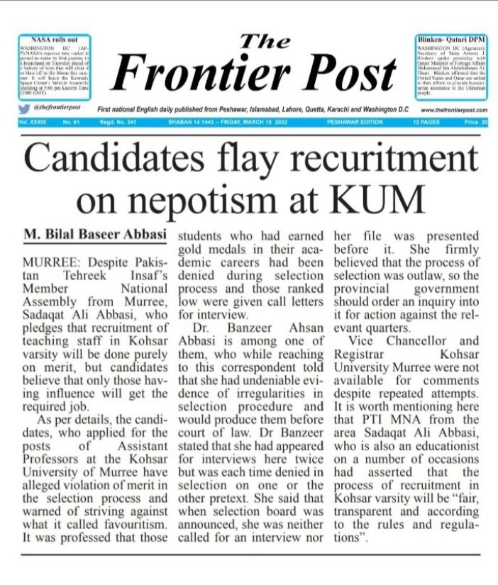 AnberKazim's tweet photo. #We want justice
Candidate flay recruitment on nepotism at KUM. https://t.co/YU8YiKp088