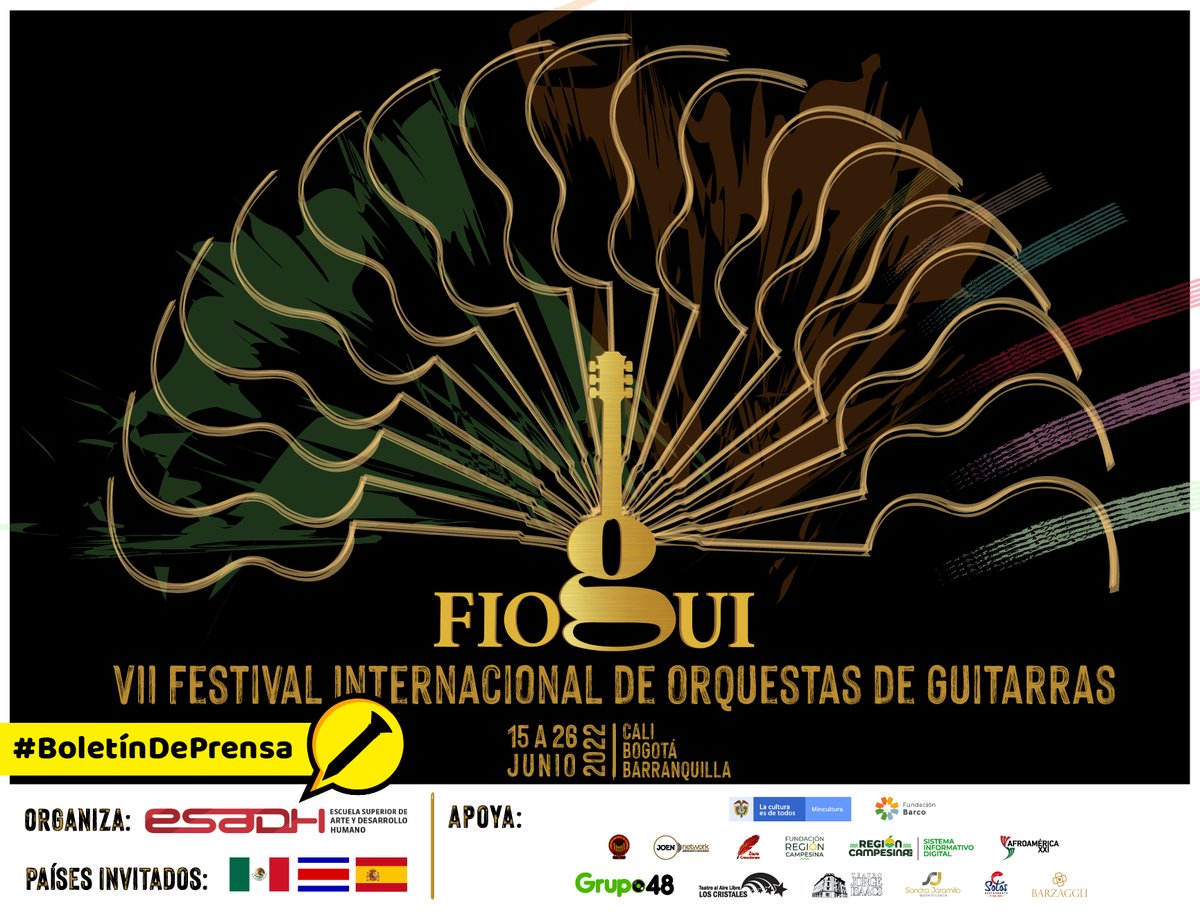 RevistaElClavo's tweet photo. #BoletínDePrensa - EN JUNIO VIVIREMOS EL VII FESTIVAL INTERNACIONAL DE ORQUESTAS DE GUITARRAS - FIOGUI 2022

"Se realizará del 15 al 26 de junio en Cali, Bogotá y Barranquilla y tendrá grandes invitados especiales"

Por: @Fiogui_col 
https://t.co/ZHItigthYd

#Colombia #guitarra https://t.co/JJRLyZpzzw