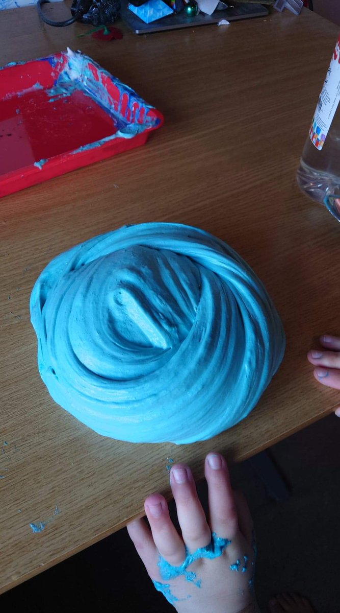 GracieRWilson's tweet photo. @DyslexiaScotlan Iona really enjoyed the art workshop today via Zoom. So did Bailey the cat! 😆
The leftover foam got turned into fluffy slime! 
Looking forward to next week. https://t.co/9rMJNCad0l