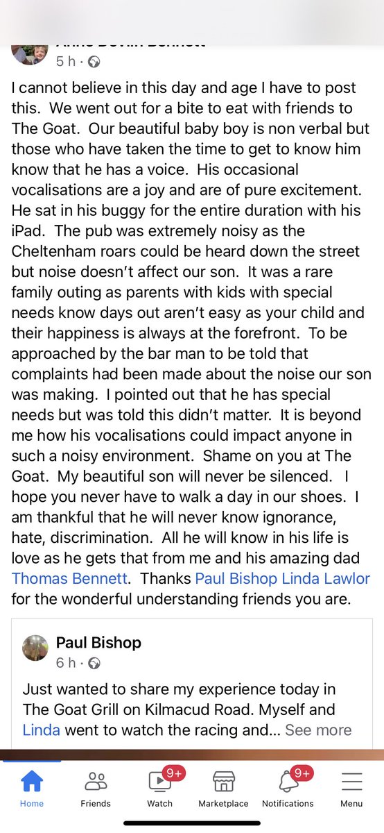 CalumBennett4's tweet photo. My brother was in a pub called the goat bar on paddy’s day he is 4 non verbal and autistic my mother was approached by the waiter and was asked to remove him from the pub for being too loud he shows his excitement in squeals and shakes and was discriminated agienst for it https://t.co/30O09AW5zz