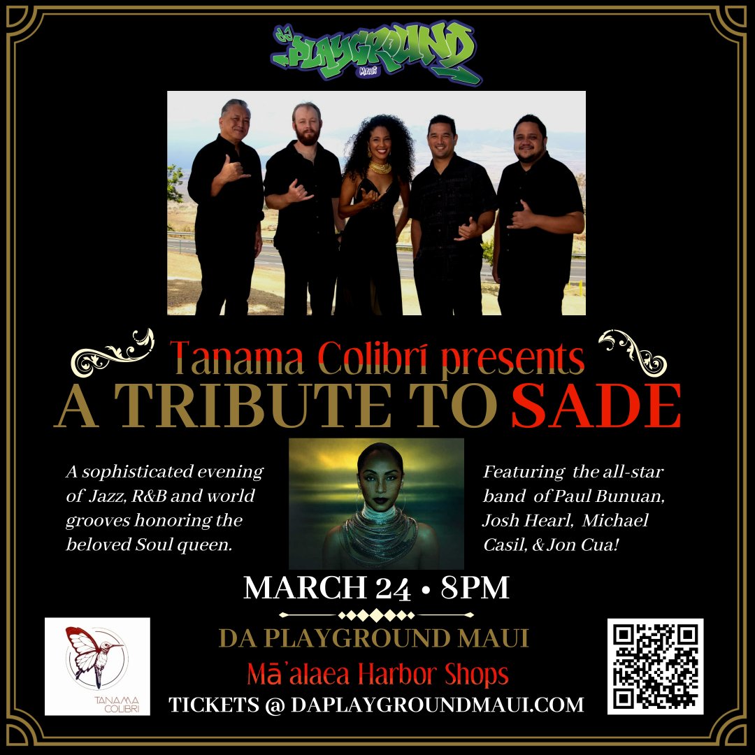 TanamaColibri's tweet photo. 4 more days till the Sade Tribute, do you have your tickets yet? https://t.co/Re9zbdGlSf
