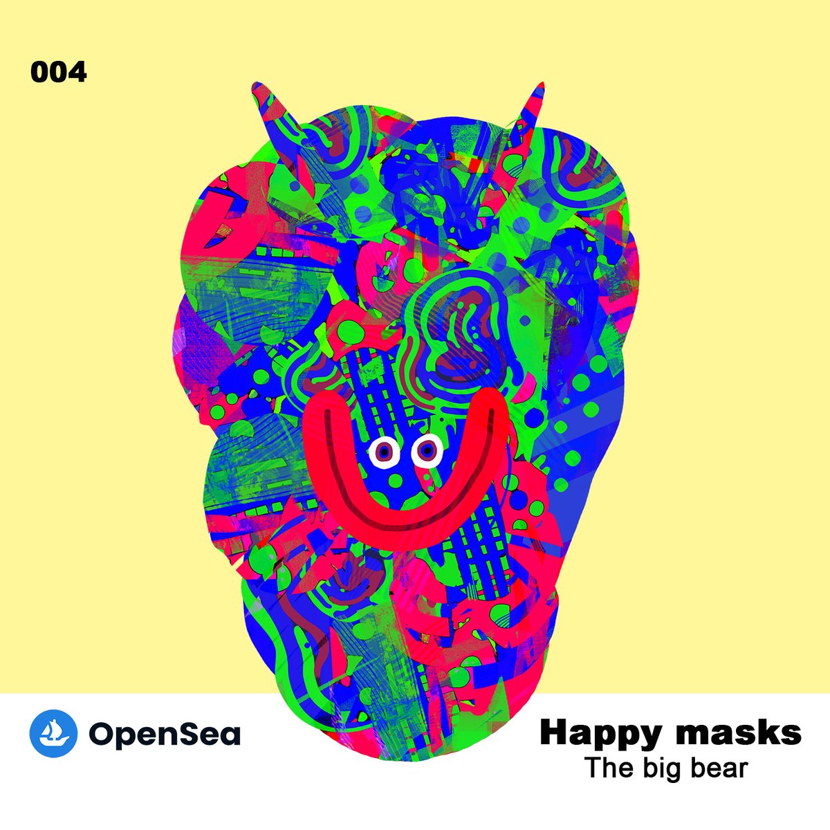 SHASTX's tweet image. ◎Happy masks 
◎The big bear/004
◎Available on:  @opensea
opensea.io/collection/hap…
-
#Masks #illustration #digitalart #artwork #NFT #nftart #NFTartist #NFTCommmunity #NFTCollection #nftcollectors #NFTdrop #NFTshill #CleanNFTs  #ETH #opensea #Shastx