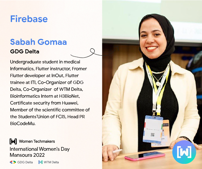في سيشن مميزة بعنوان "Firebase"
 هيكون معانا م. صباح جمعة ✌🏻❤
و إللي هنعرف فيها يعني إيه Firebase، إيه هيا الـ Categories الخاصة بيها، هل ممكن تبقي بديل لـلغات الـ Backend، إيه الفرق يينها و بين الـ HTTP API و إزاي أبدأ أشتغل بيها ؟
