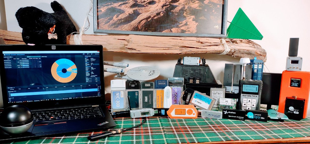 geoffgranger's tweet photo. @Robb_404 @Potato_Fi @ryanwoodings @metageek My D-Link DWA-192 "Death Star" USB adapter is supported by @metageek #tonic. Found some old favorites in the box it was hiding in. Thought it would be polite to introduce them to my new bffs. :) https://t.co/HZMUxQR0vC