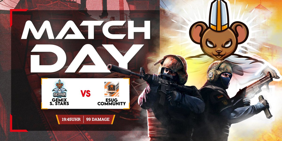 GemiXeSports's tweet photo. [#Matchday]

Unsere Sunshine Stars treten morgen gegen @esugesports an.🔥

Wir wünschen beiden Teams viel Glück.

Und schaut euch den Cast unbedingt auf Twitch an!

🏆@99DAMAGEde
⚔️@esugesports
📅20.03. - 19:45Uhr

[#GemiXeSports #CSGO #99Damage] https://t.co/fd3ngEU0ck