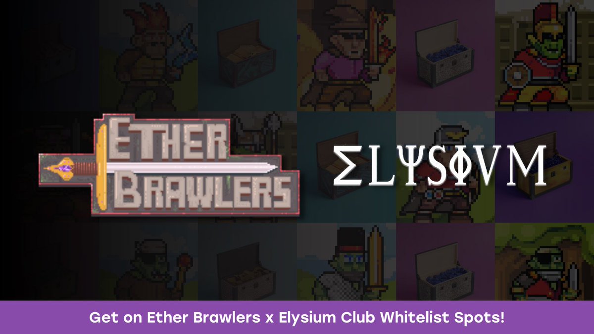 ElysiumClubNFT's tweet photo. We are excited to announce a WL collaboration exclusively with @etherbrawlers! To win one of 20 whitelist spots:

1. Follow @ElysiumClubNFT and @EtherBrawlers on Twitter
2. Like and Retweet
3. Tag 3 friends! Good luck to everyone!

#NFTcollab #NFTproject #NFTcommunity https://t.co/zdGx33682Y