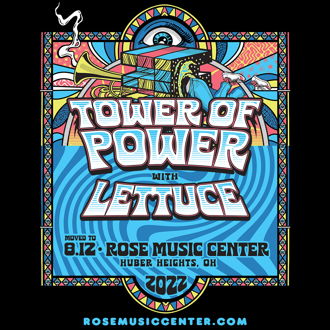 For the first time ever, @lettucefunk and @OfficialTOPBand are sharing the stage! This is just one of two shows where these two storied funk groups will perform together. New school meets old school at Rose Music Center on Friday, 8/12! Get more info: bit.ly/3ziEigx